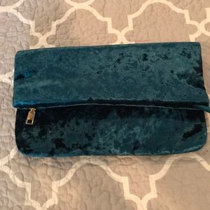 Crushed velvet clutch